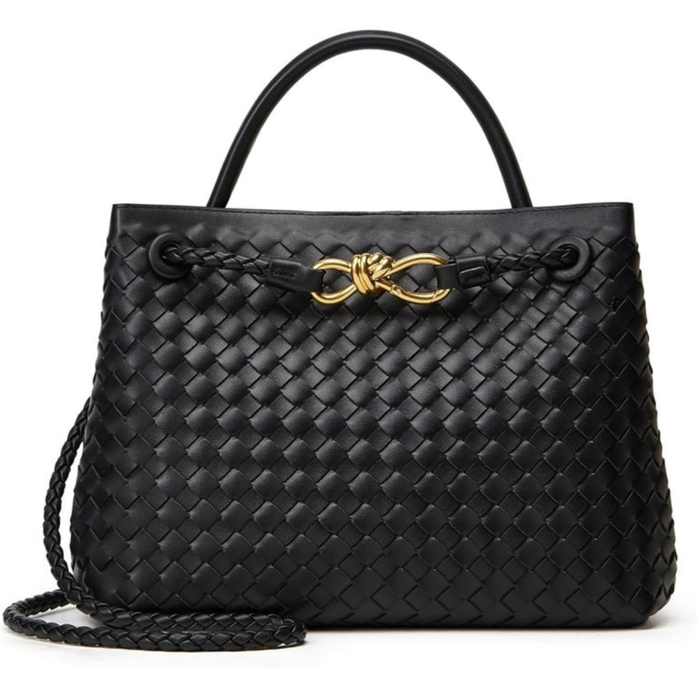 Black Woven Handbag